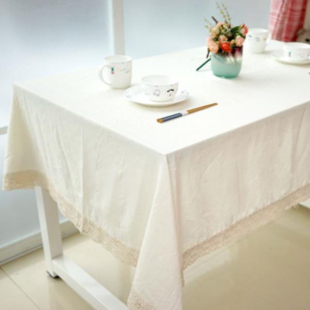 天然素色本色棉麻桌巾防塵布140*200cm 6人桌