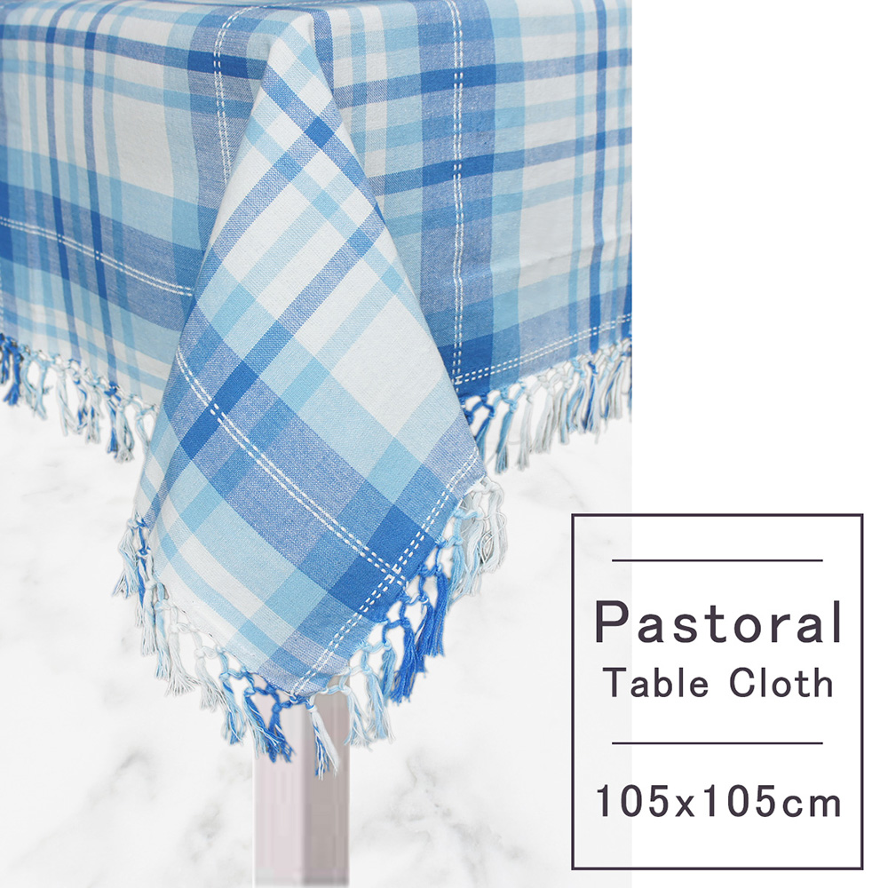 Pastoral 純棉桌巾 (105X105cm) (格紋藍)