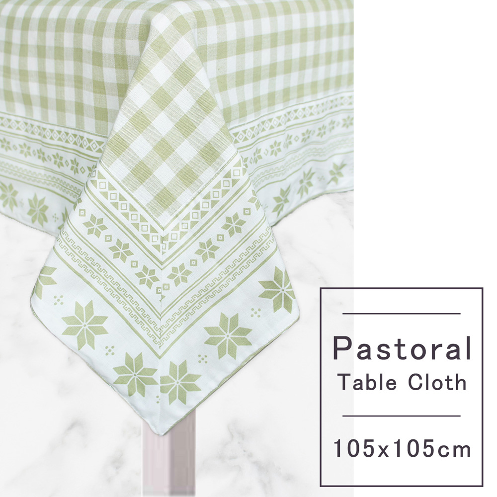 Pastoral 純棉桌巾 (105X105cm) (花邊綠)