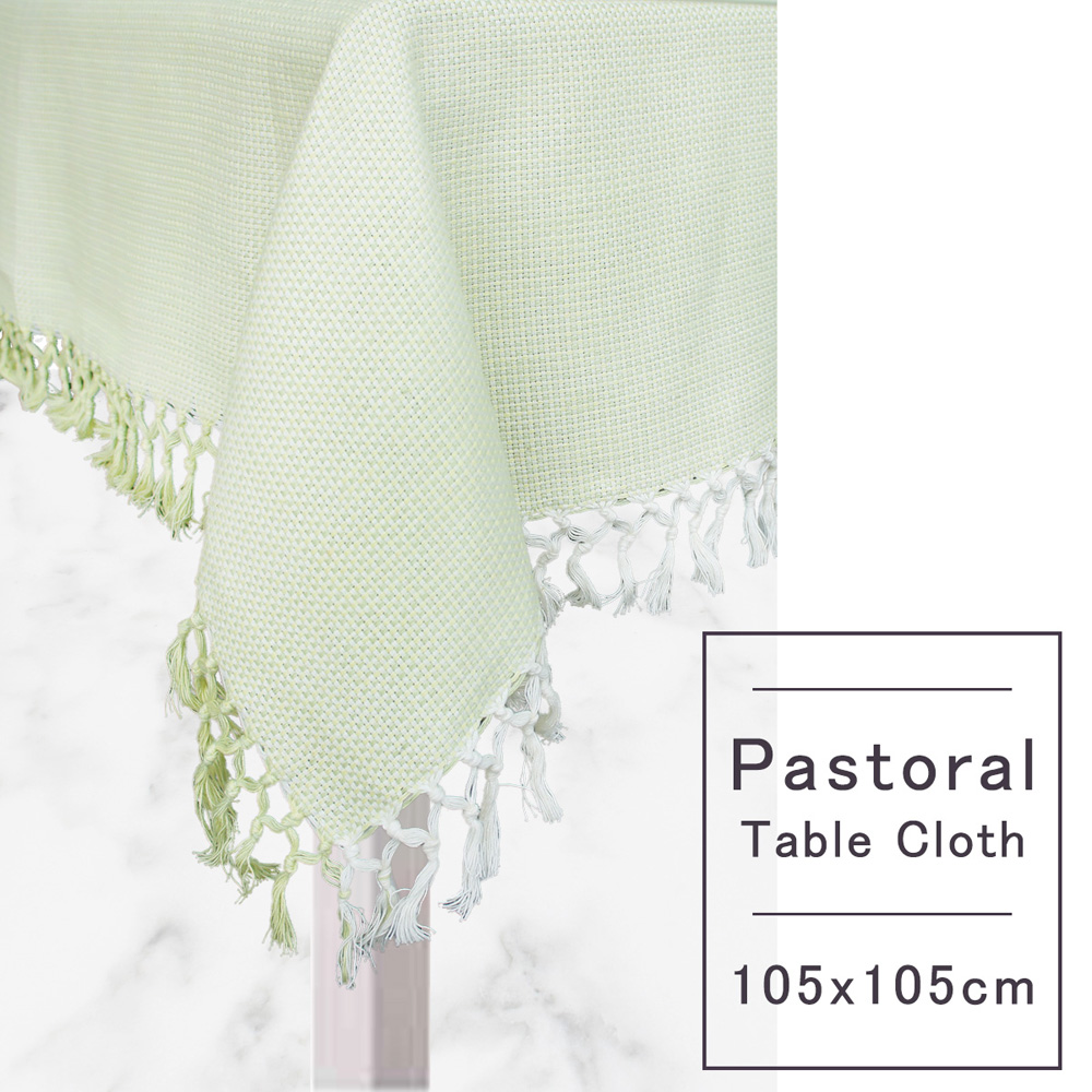 Pastoral 純棉桌巾 (105X105cm) (細格淺綠)