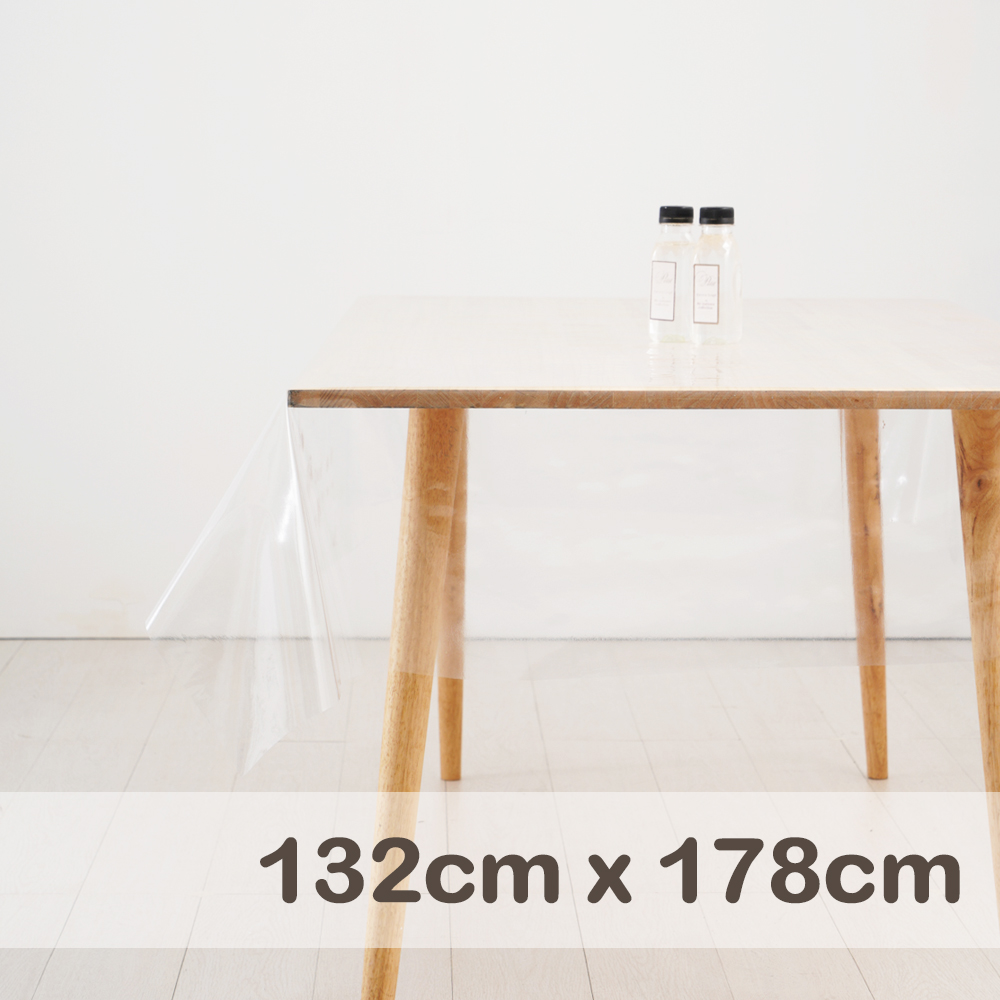 【CasaBella 美麗家居】透明 防水桌巾 132x178cm (防水 防油 PVC 桌巾 桌布 野餐桌巾)