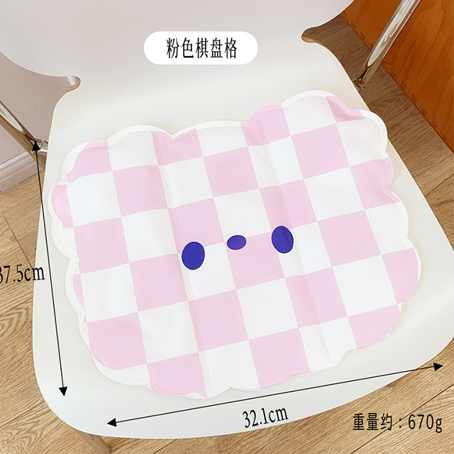 Stylelife多功能可愛造型冰墊(寵物可用)⭐粉色格子小熊