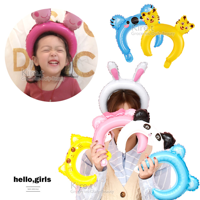 超萌可愛卡通動物髮圈造型髮箍氣球-超值15入 生日、變裝、派對裝扮道具kiret