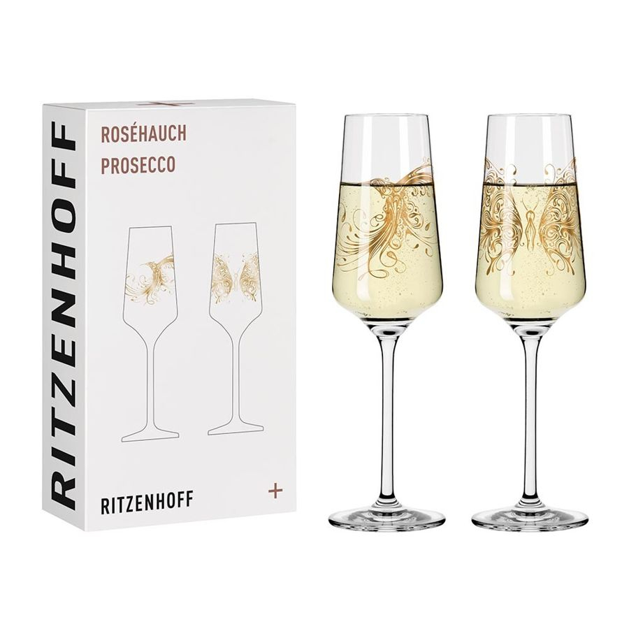 【WUZ屋子】德國 RITZENHOFF+ 輕柔相遇香檳氣泡酒對杯-蜂鳥與蝴蝶 (1組2入)
