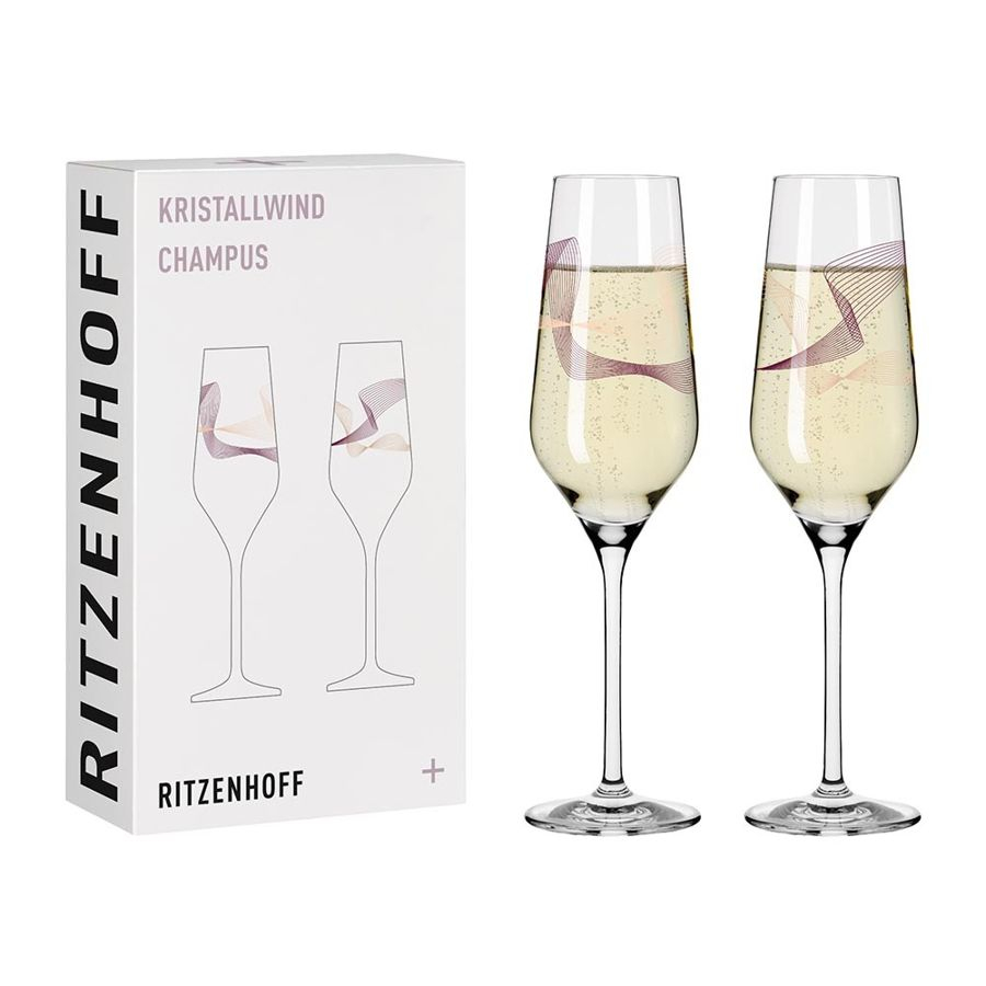【WUZ屋子】德國 RITZENHOFF+ 流光系列香檳氣泡酒對杯-春影流動 (1組2入)