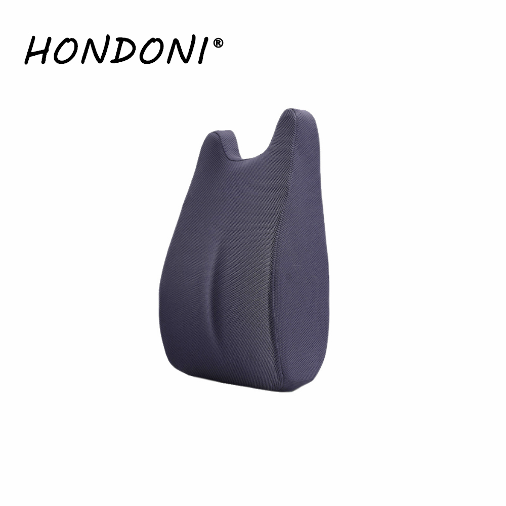 HONDONI 5D經典日式風格護腰靠墊 記憶靠墊 居家背墊 汽車舒壓腰靠墊 (透氣舒爽藏青)