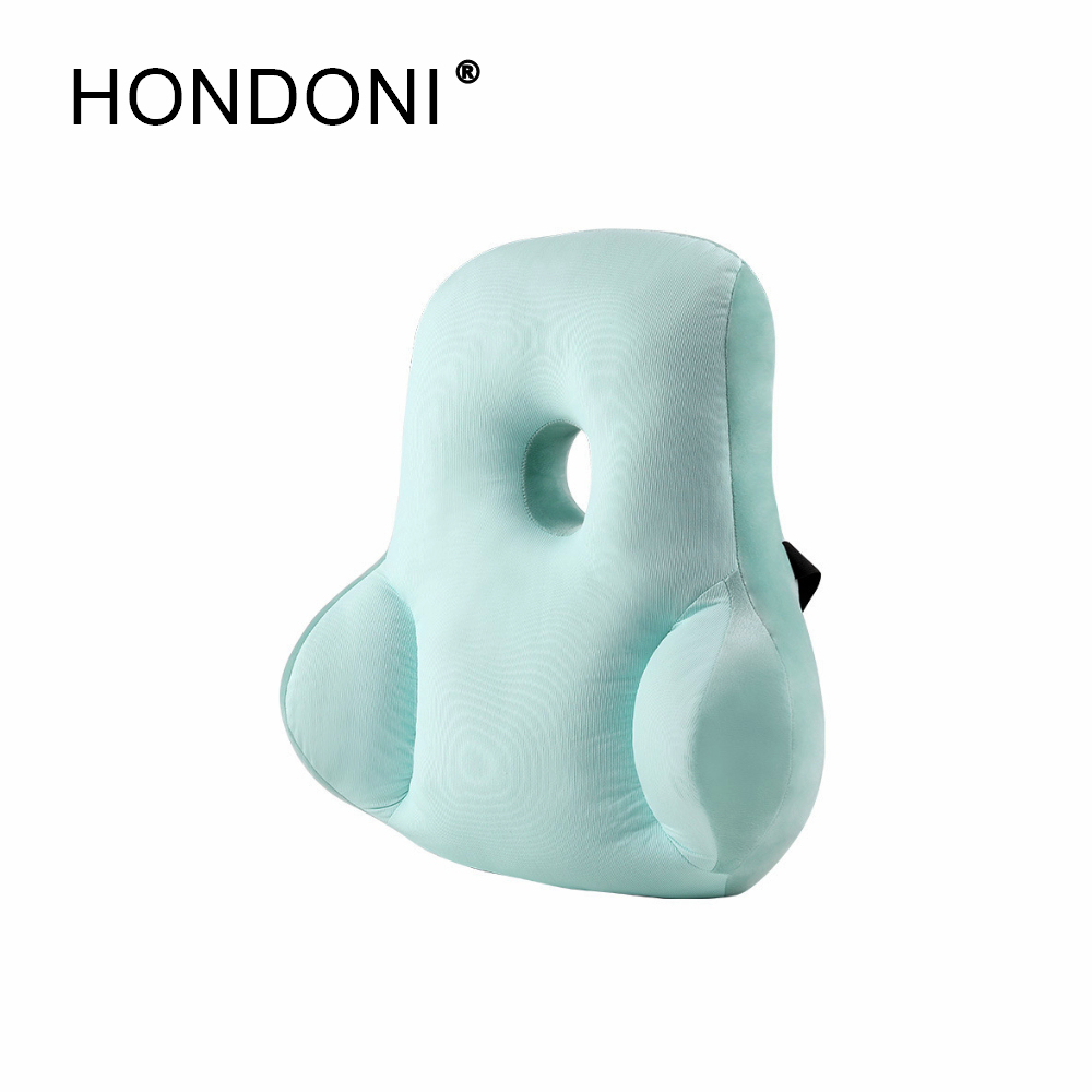 【HONDONI】新款5D護腰環抱式靠墊(舒適文青綠L22-GN)