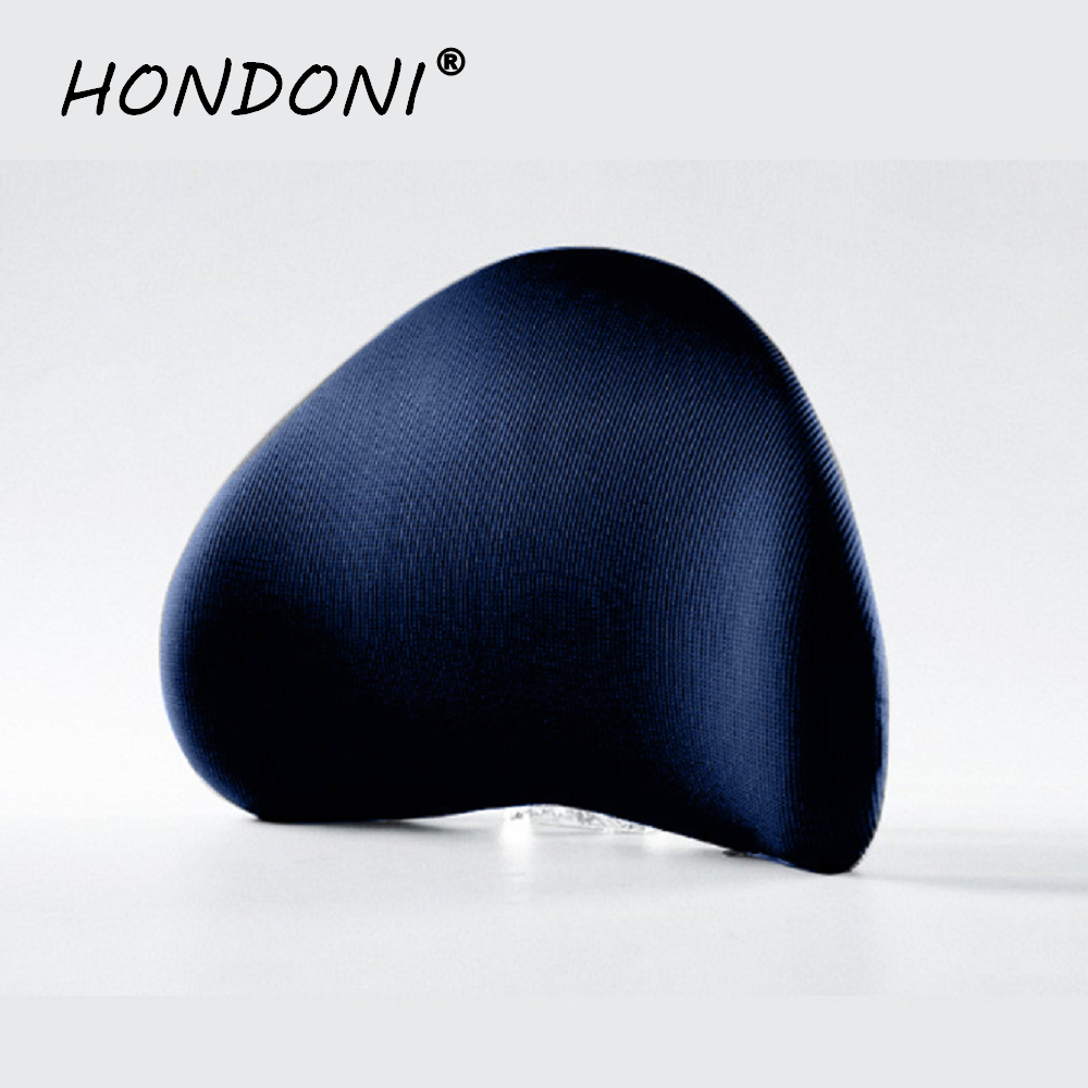 HONDONI 4D經典日式風格護腰記憶居家汽車舒壓腰靠墊(藏青)