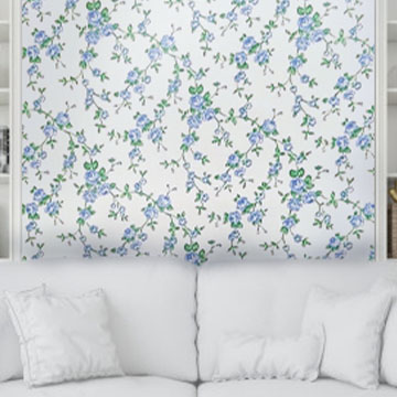 優質防水防污居家布置裝飾壁貼|印花-幽藍薔薇