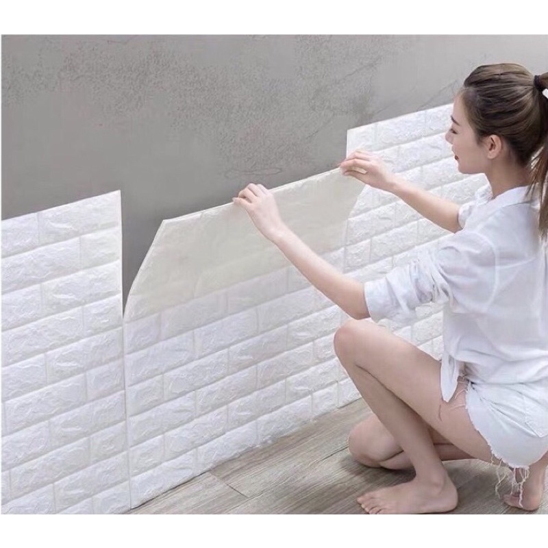 5入 防水防撞隔音 3D立體磚紋壁貼紙