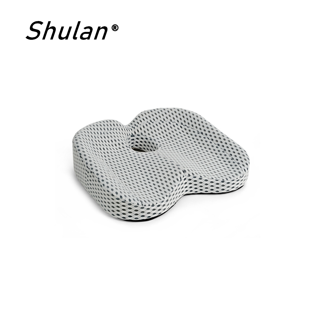 Shulan新款6D全包裹式美臀坐墊 記憶坐墊 痔瘡坐墊 減壓坐墊 舒壓坐墊 抒壓坐墊 (流星灰)