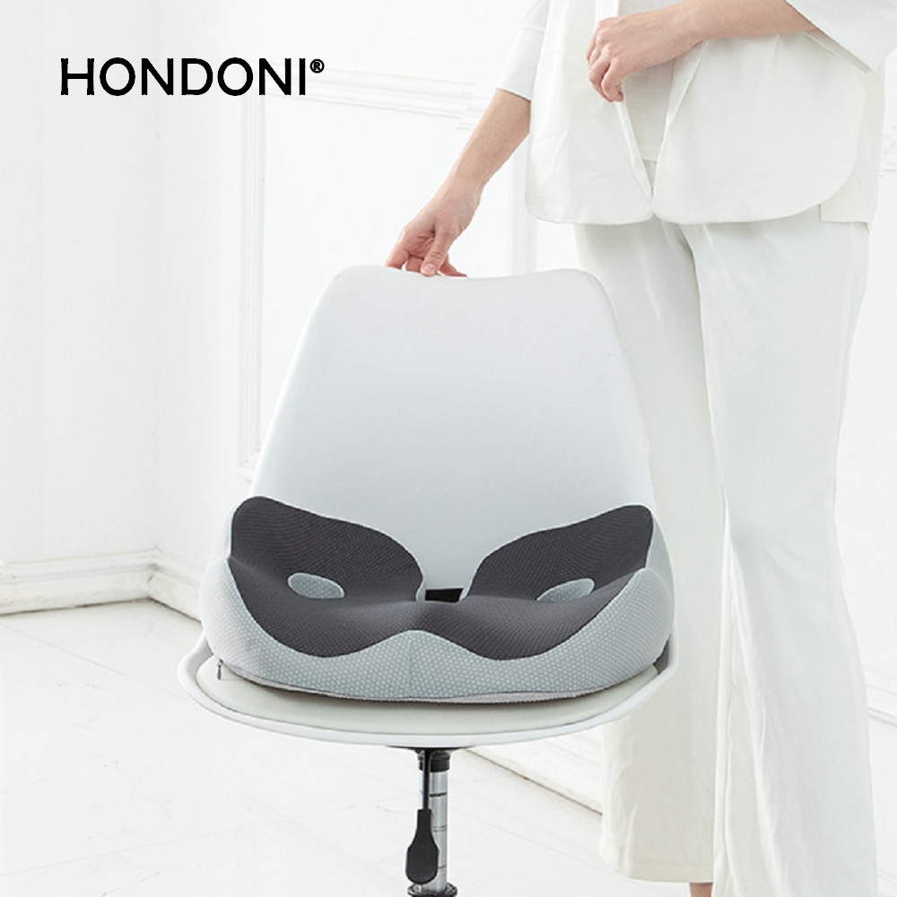 【HONDONI】新款7D全包裹式美臀記憶抒壓坐墊(透氣隕石黑L26-BK)