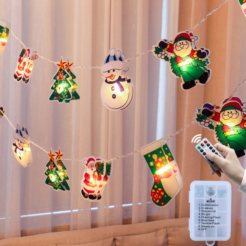 【小倉Ogula】聖誕裝飾燈串 聖誕樹挂件 LED彩燈 閃燈 串燈 滿天星 可搖控人可電池星星燈串 彩燈