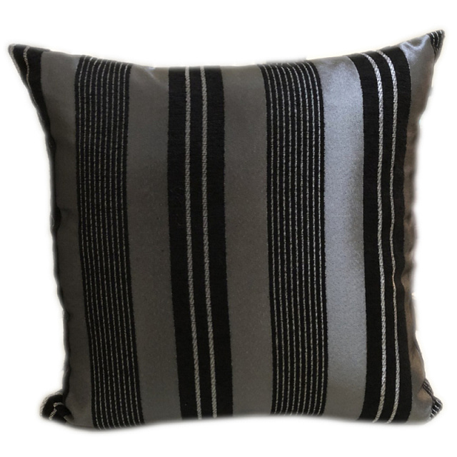 條紋銀-客廳沙發絨布抱枕(銀)50cm*50cm/腰枕/午安枕/枕套含枕芯2入/臺灣製MIT【宜欣居傢飾】