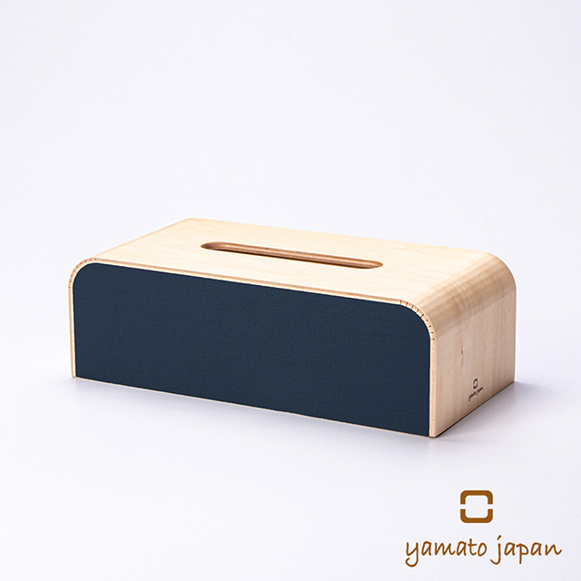 【YAMATO】手作布藝木質面紙盒(午夜藍)