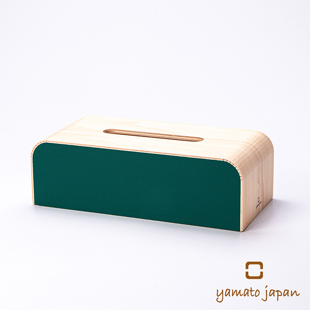 【YAMATO】手作布藝木質面紙盒(嫩葉綠)