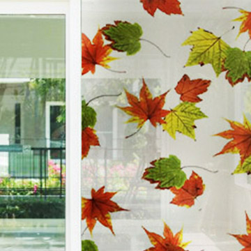 優質防水居家布置裝飾自黏窗貼|秋楓飛舞
