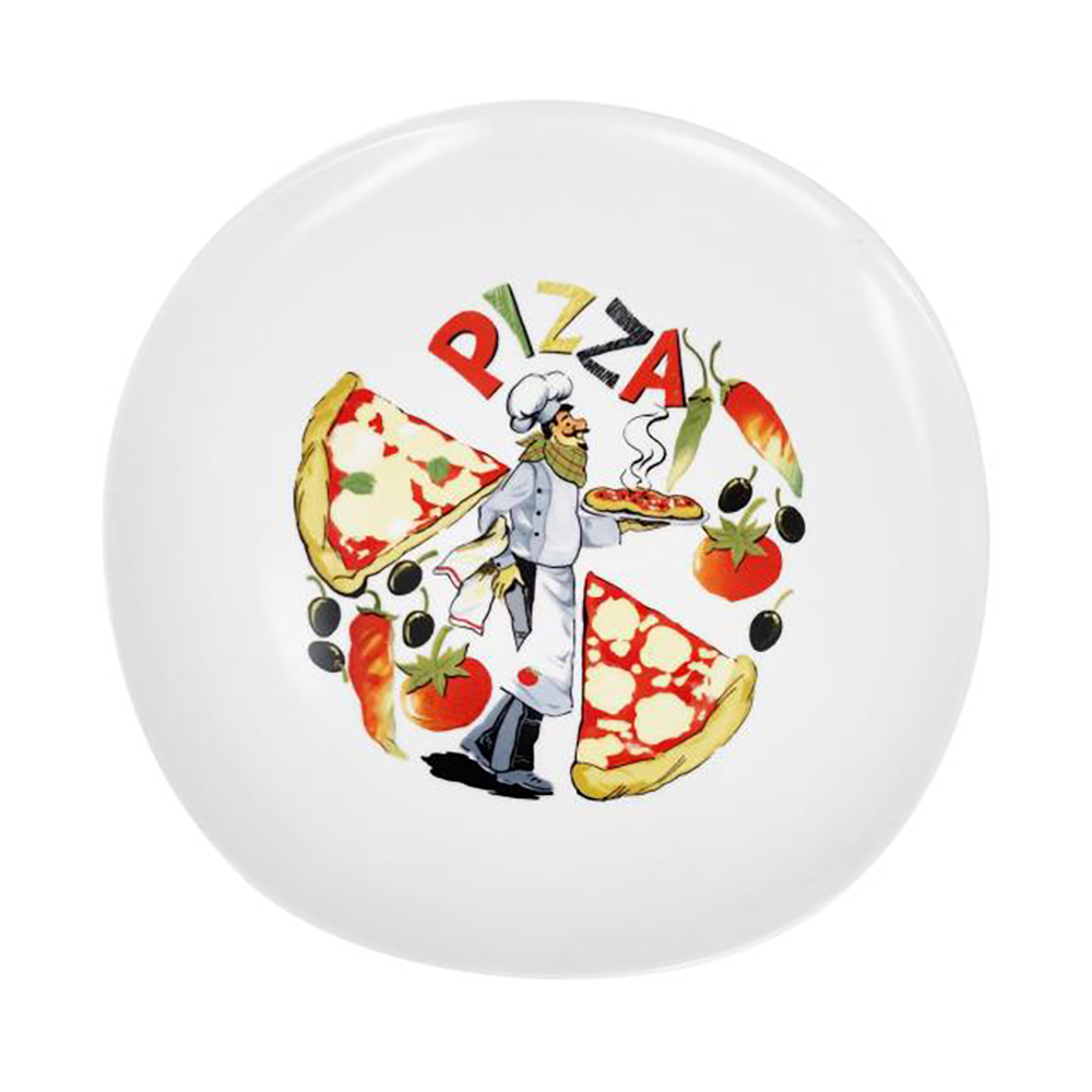 【YU Living】義式PIZZA盤廚師款 12吋盤 餐盤 盤子(白色)
