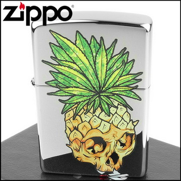 【ZIPPO】美系~Leaf Skull Pineapple-鳳梨骷髏打火機