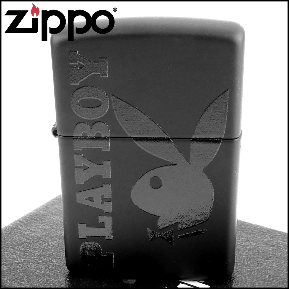 【ZIPPO】美系~PLAYBOY-班尼兔-黑色烤漆打火機