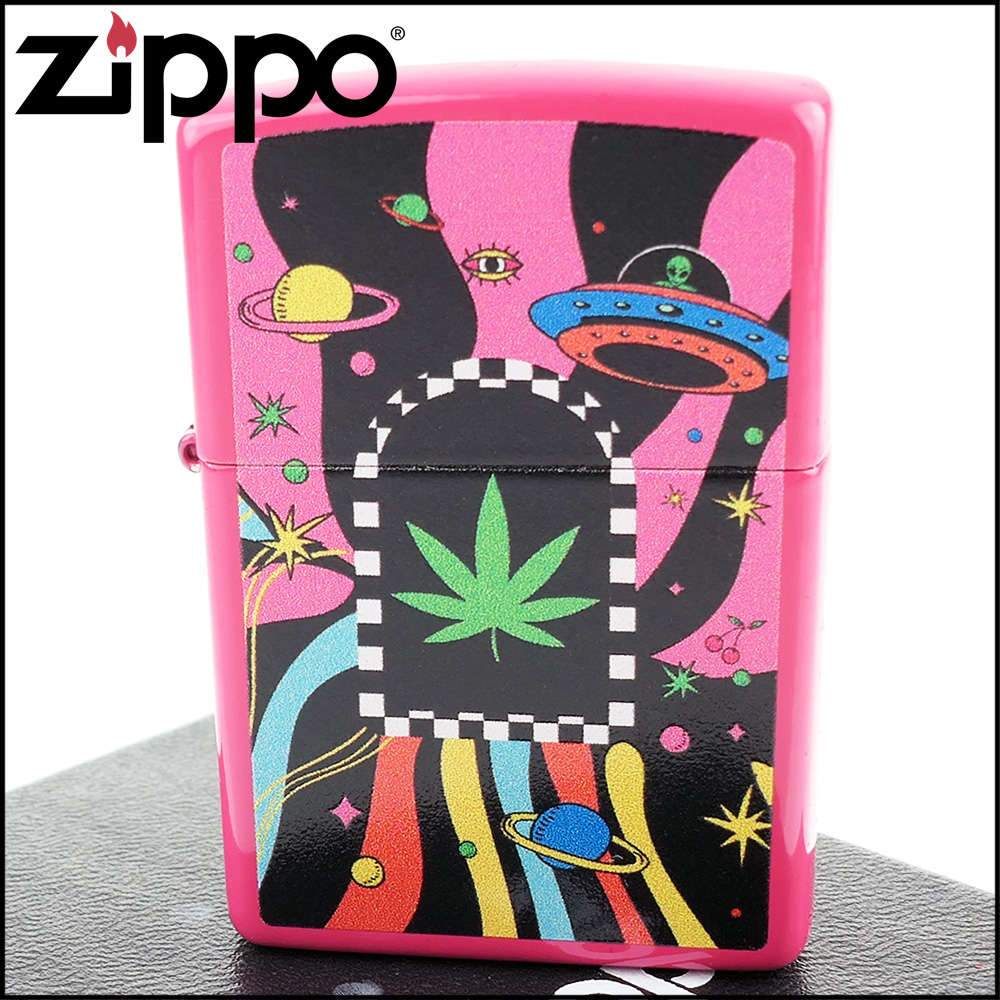【ZIPPO】美系~Cannabis Design-大麻葉-太空圖案打火機