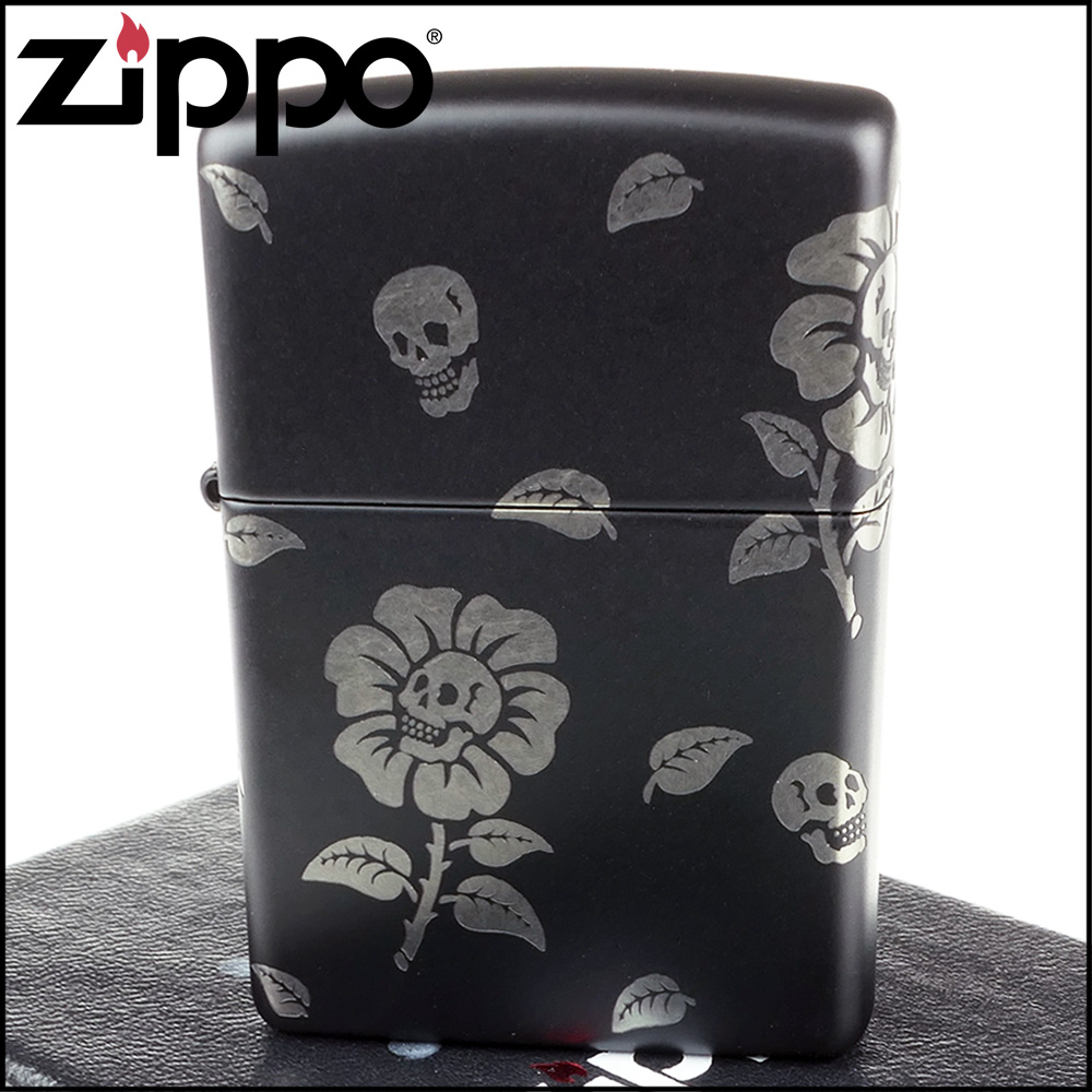 【ZIPPO】美系~Flower Skulls-骷髏花圖案打火機