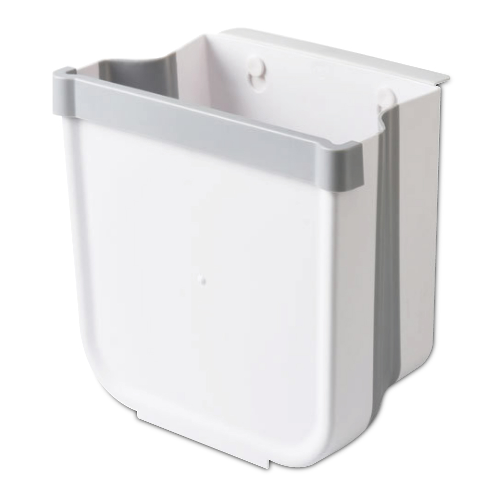 日本Imakara-無印風懸掛式收納桶伸縮摺疊垃圾桶-白色L號1入/袋