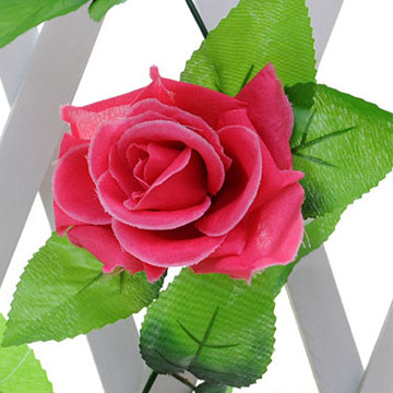療癒紓壓辦公室桌上擺飾居家小物▼微景觀園藝花串仿真植物花朵-桃紅玫瑰