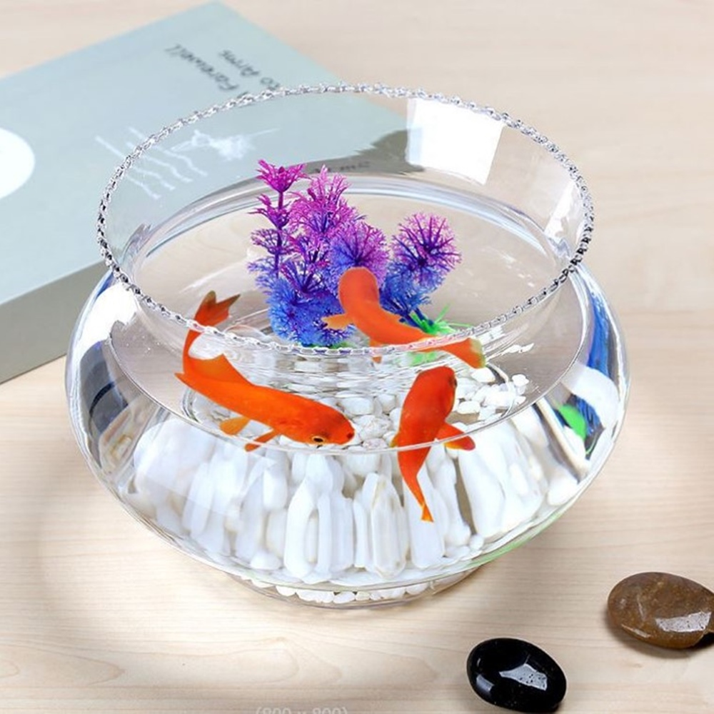 多功能花邊透明玻璃魚缸微造景生態水培魚缸花瓶