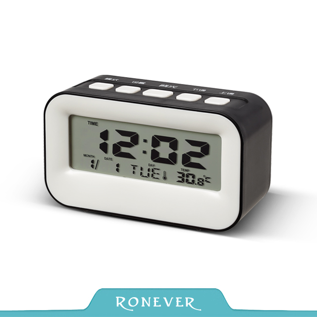 【Ronever】LCD數字鬧鐘-黑(CK006)