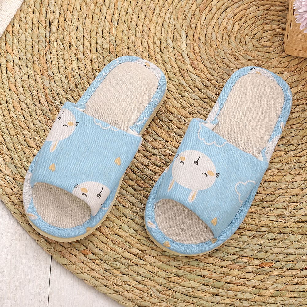 可愛兔兔室內拖鞋-水藍