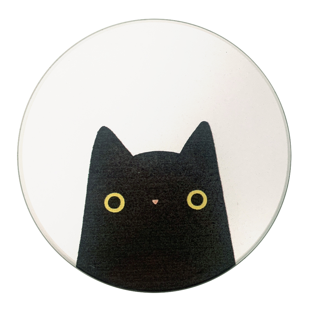 【Asaburu】貓咪珪藻土杯墊-黑貓