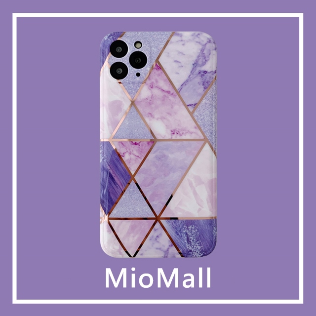 【MioMall 米歐廣場】歐風大理石風-威尼斯拼花大理石-紫★iPhone 13/13 Pro/13 ProMax手機殼★