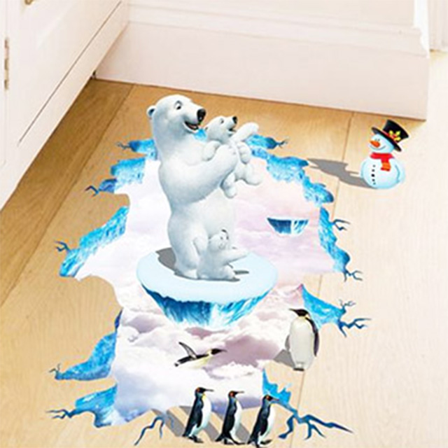 《Stylelife》3D立體牆貼-冰雪北極熊
