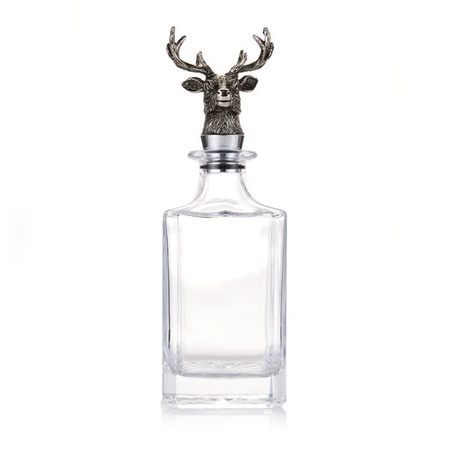 公鹿造型酒塞威士忌餐酒直角玻璃瓶