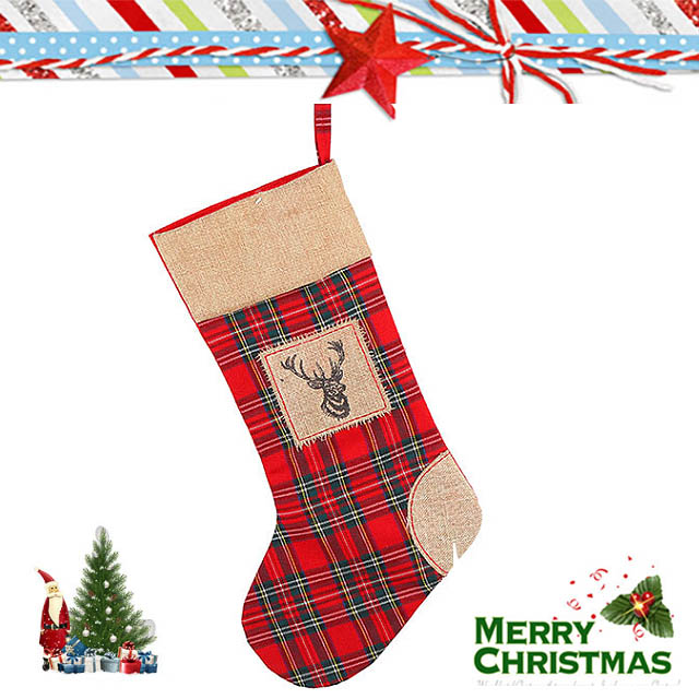 狂歡聖誕季-格紋紅襪子