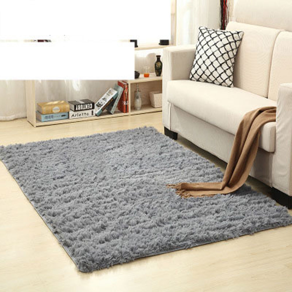 PS MALL加厚水洗絲毛防滑地毯40*60cm 1入(顏色隨機出貨)