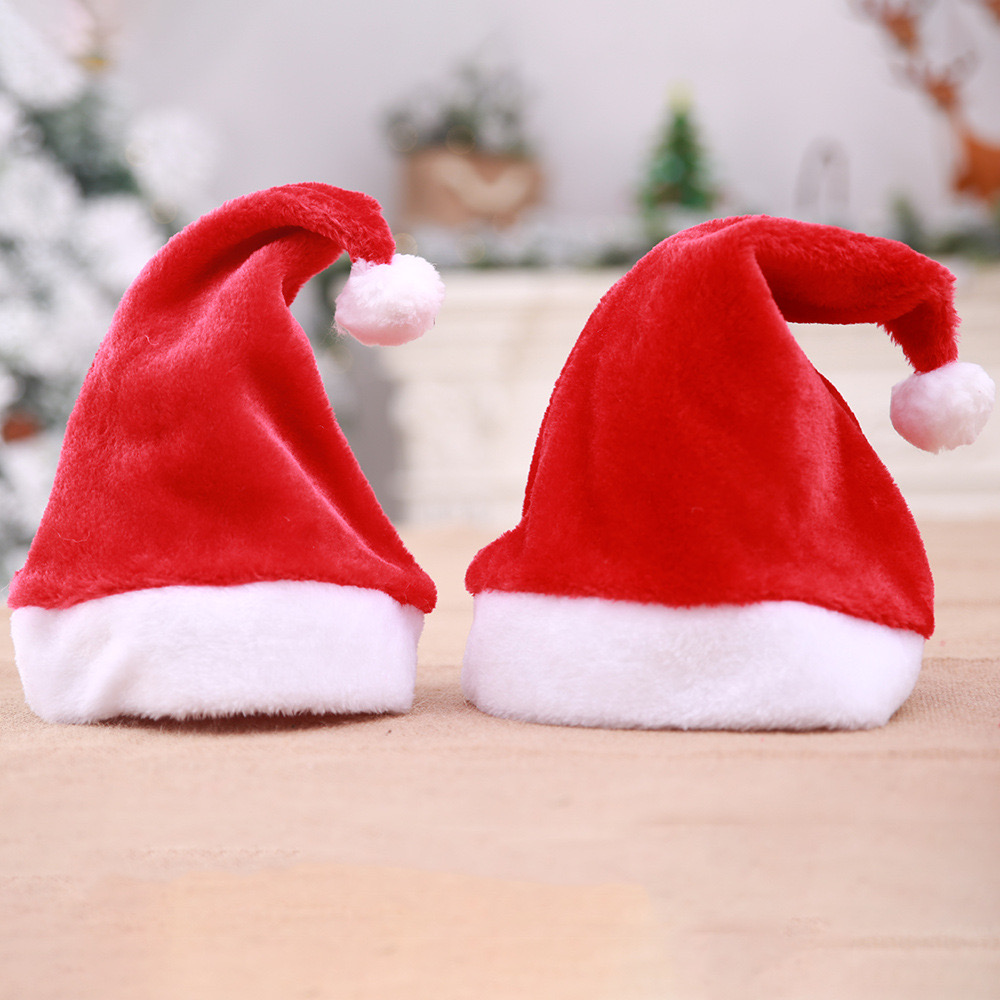 【NINI HOUSE】高級精緻絨毛紅色聖誕帽 成人款