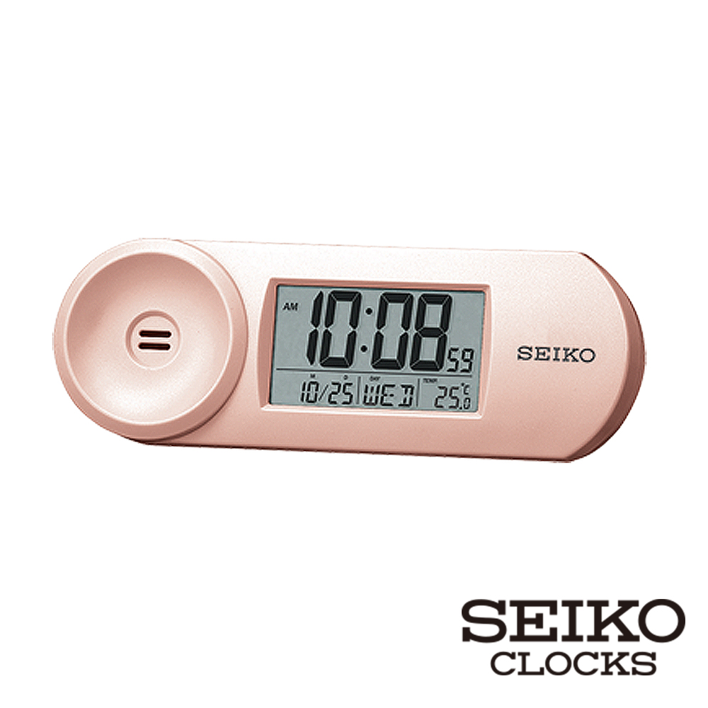 【SEIKO 精工】日曆溫度顯示漸強式嗶嗶電子鐘(QHL067P