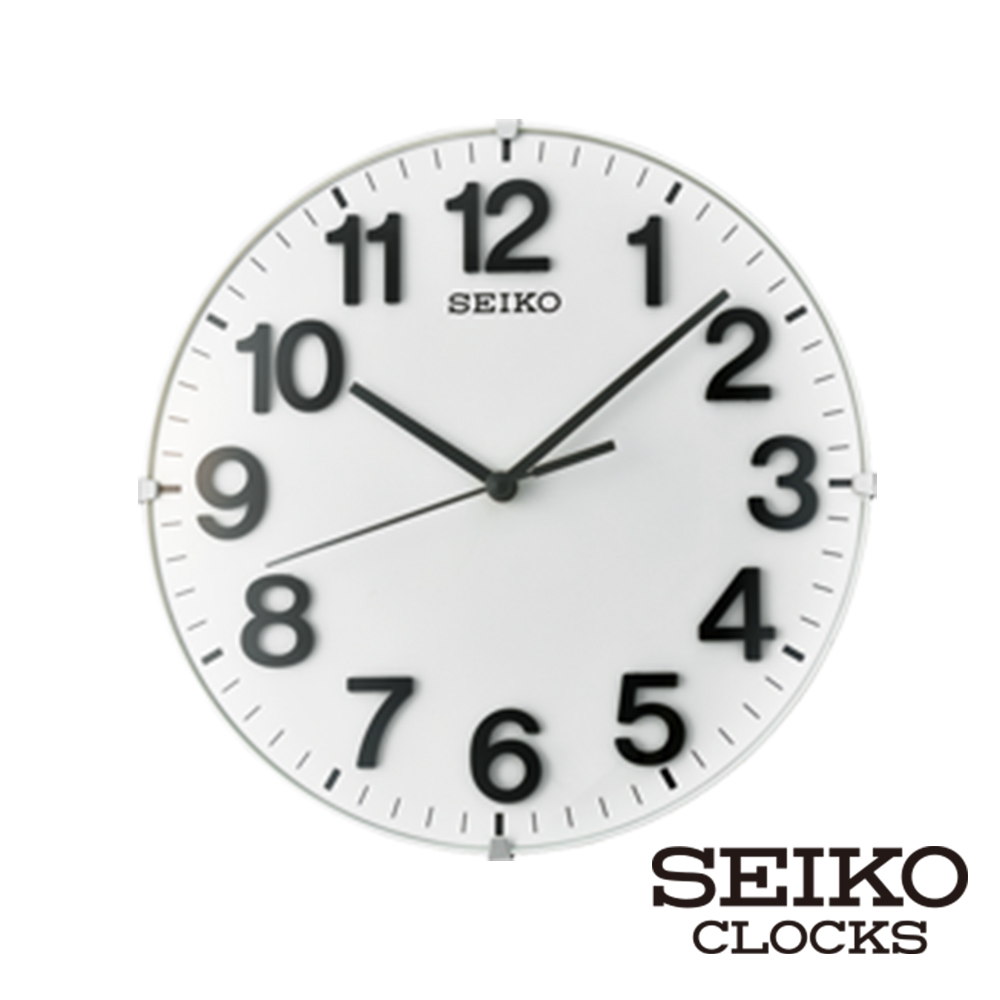 【SEIKO 精工】立體數字靜音座掛兩用鐘(QXA656W)