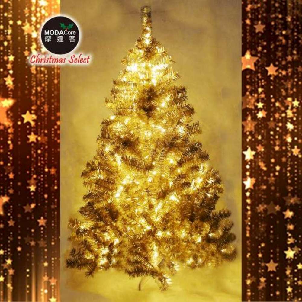 台灣製12呎/12尺(360cm)豪華版氣質霧金系聖誕樹(不含飾品)+100燈LED燈暖白光7串(附IC控制器)本島免運費