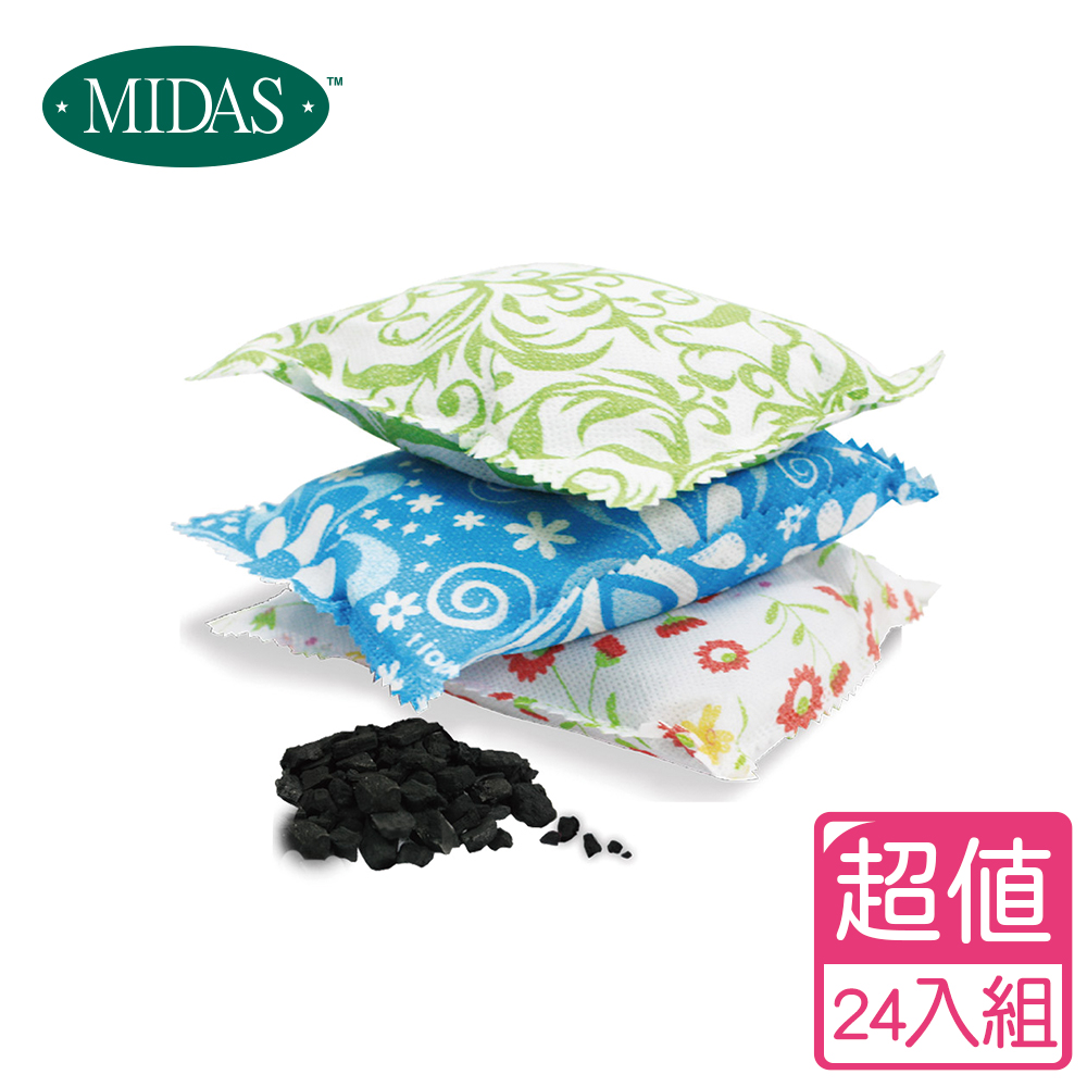 《MIDAS》吸濕除臭天然竹炭包24入 /盒裝