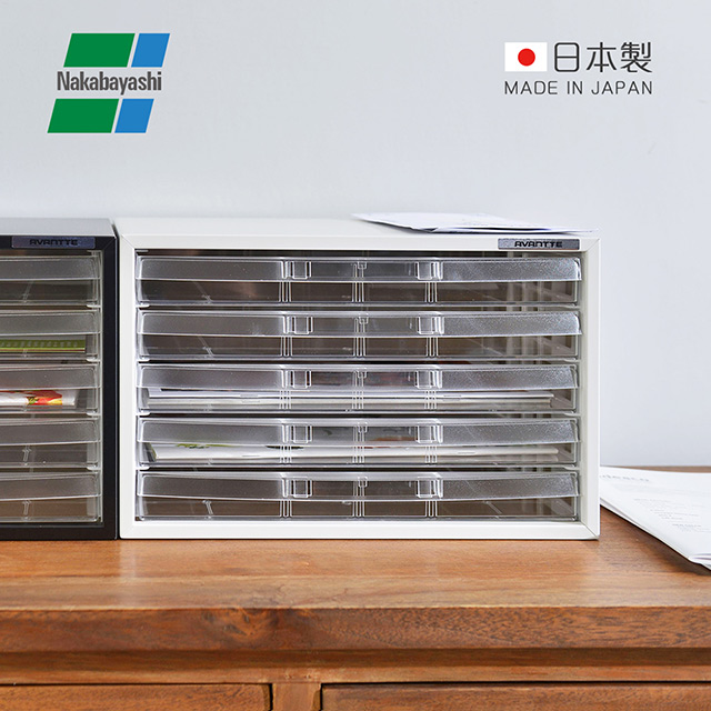 【日本仲林】日本製鋼製橫式桌上型A4文件櫃/資料櫃-5低抽 (AL-W5/公文櫃)