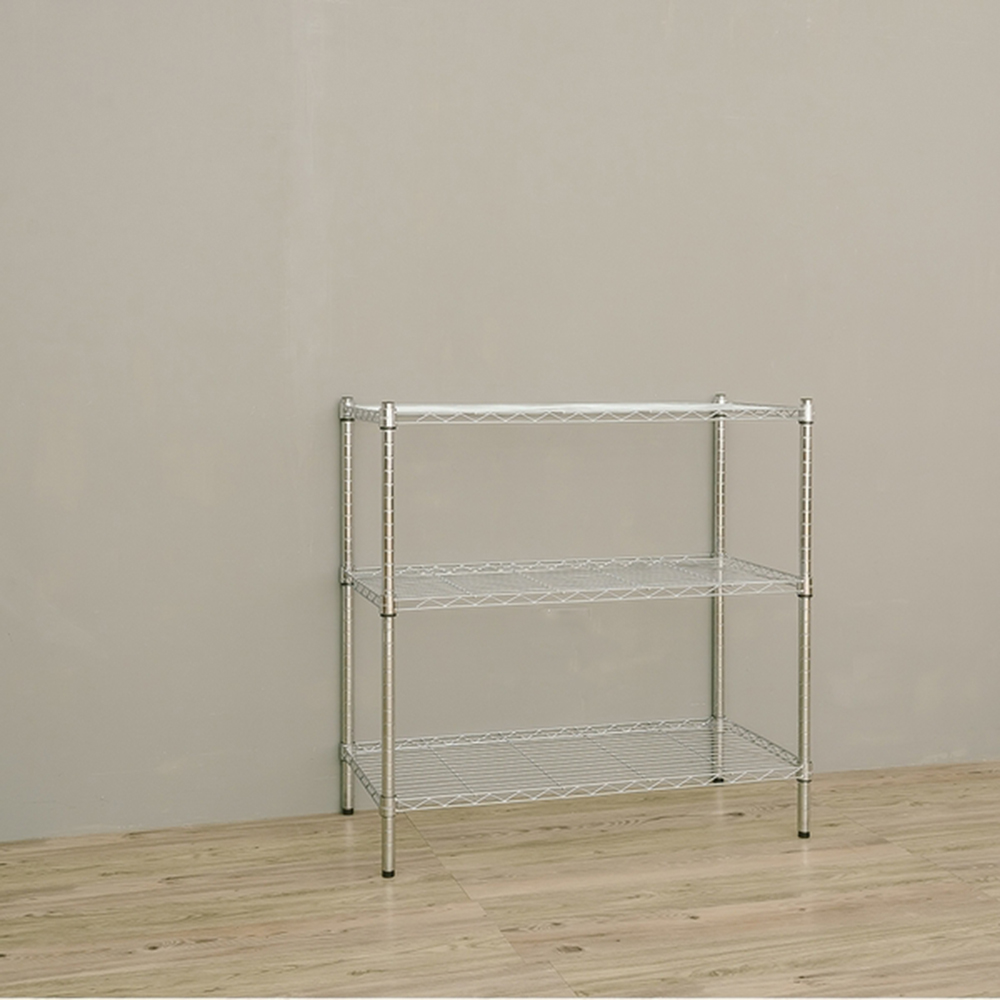 【youneed 優尼德】加強防鏽三色90X45X90 三層鐵力士架(鍍鉻架/電器架/收納架)