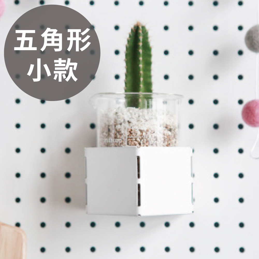 Peachy Life 韓國製洞洞板配件-五角形收納盒S/牆面收納/收納壁板/收納牆/牆面裝飾(2色可選)