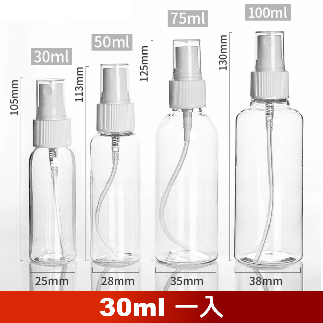 【荷生活】PET材質透明小噴瓶 防疫酒精消毒水分裝瓶-30ML一入