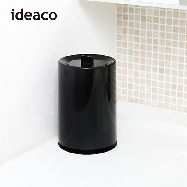 【日本IDEACO】摩登圓形桌邊垃圾桶(附蓋)-1.2L