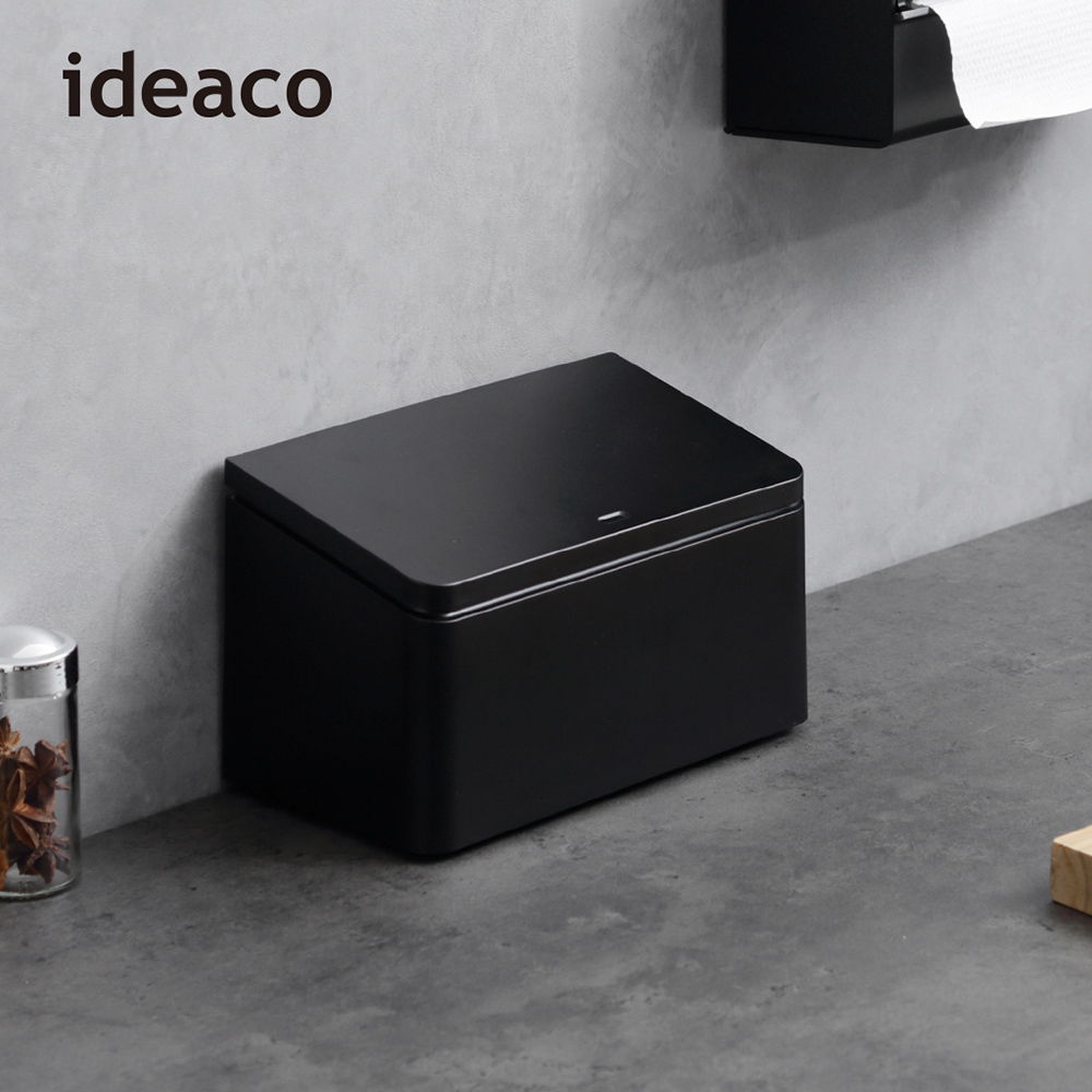 【日本ideaco】長方纖形桌邊按壓式垃圾桶-1.8L-4色可選