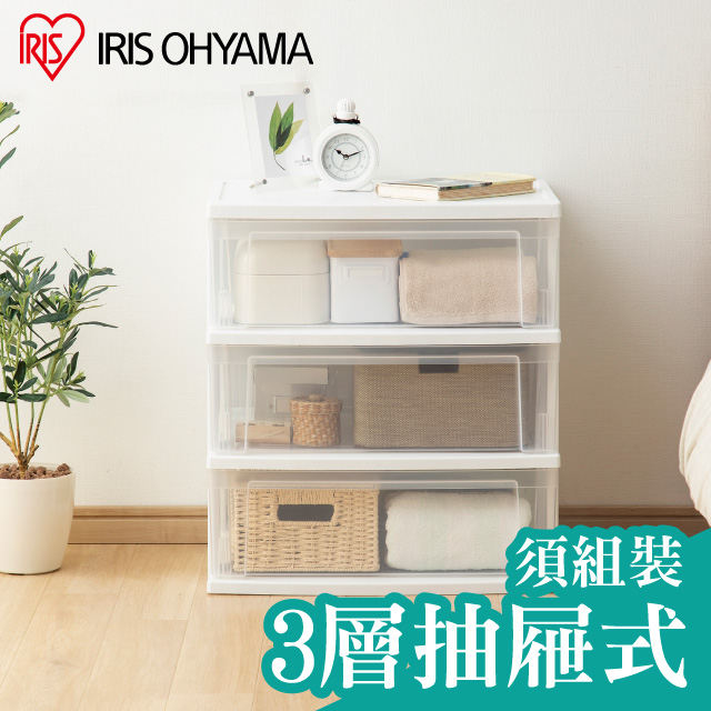 【IRIS OHYAMA】日本三層抽屜式透明收納櫃 NSW543