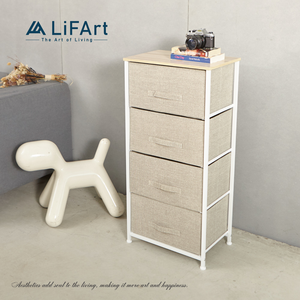 【LiFArt】日系上木板四層抽屜收納櫃